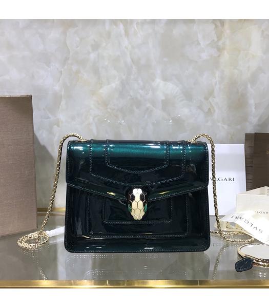 Bvlgari Original Patent Leather 20cm Mini Chains Bag Green