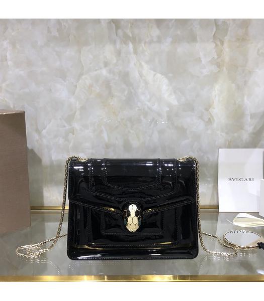 Bvlgari Original Patent Leather 20cm Mini Chains Bag Black