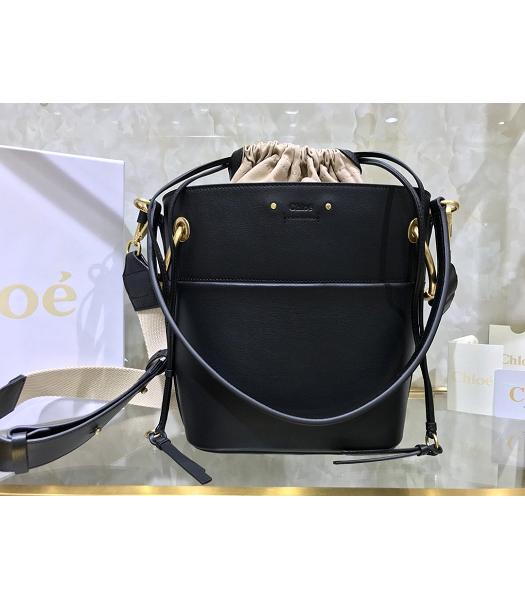 Chloe Original Leather 20cm Mini Roy Bucket Bag Black