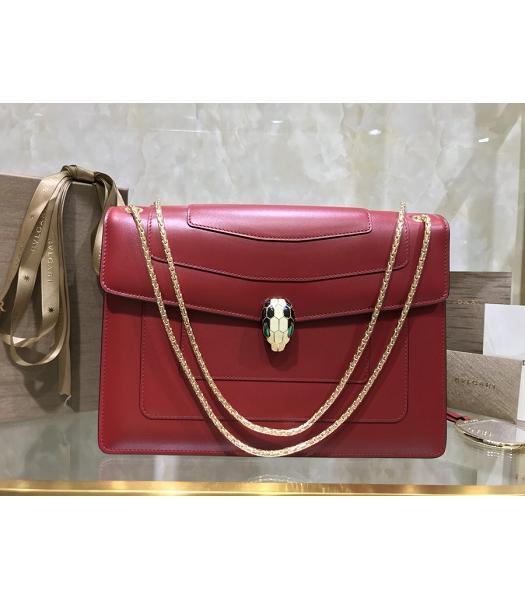 Bvlgari Original Leather Serpenti Forever 27cm Bag Red