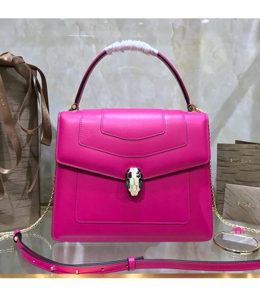 Bvlgari Original Leather Serpenti Forever 25cm Tote Bag Fuchsia