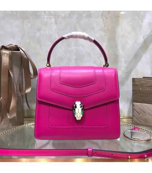 Bvlgari Original Leather Serpenti Forever 20cm Mini Tote Bag Fuchsia