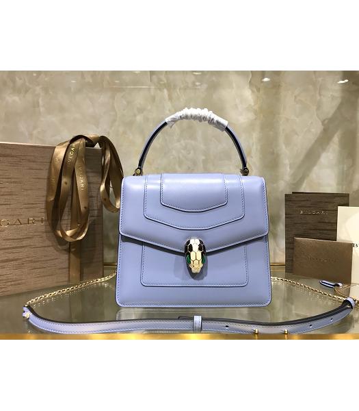 Bvlgari Original Leather Serpenti Forever 20cm Mini Tote Bag Blue