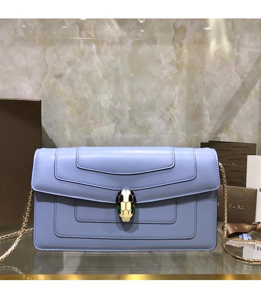 Bvlgari Original Leather Serpenti Forever 25cm Bag Blue