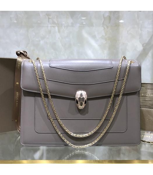 Bvlgari Original Leather Serpenti Forever 27cm Bag Grey