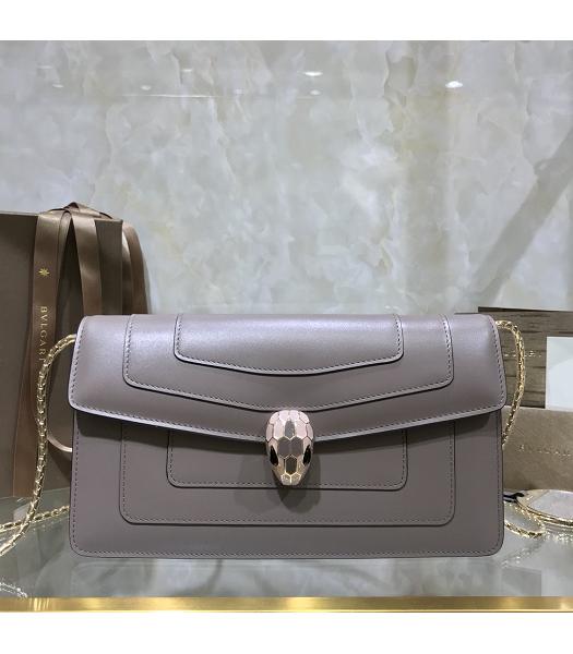 Bvlgari Original Leather Serpenti Forever 25cm Bag Grey