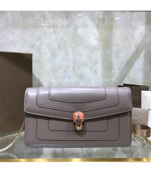 Bvlgari Original Leather Serpenti Forever 25cm Bag Grey