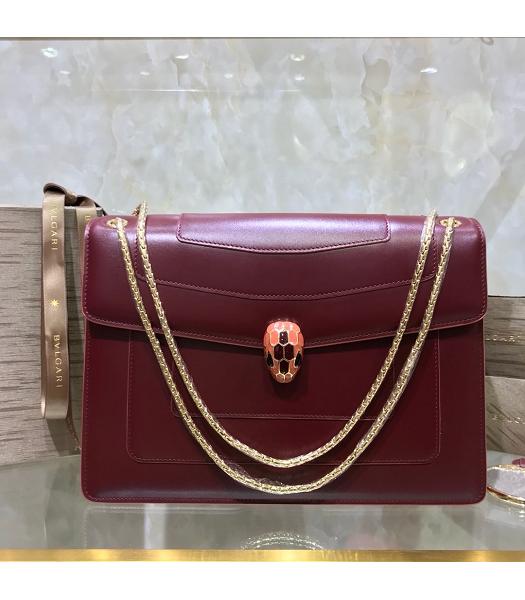 Bvlgari Original Leather Serpenti Forever 27cm Bag Wine Red