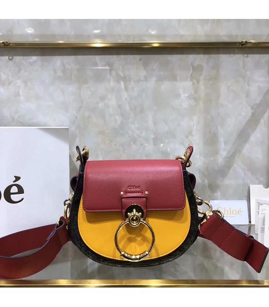 Chloe Multicolore Original Leather Tess Shoulder Bag Wine Red