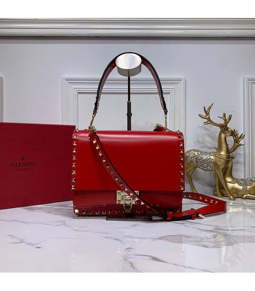 Valentino Original Leather Rockstud Small Bag Red