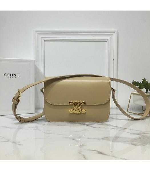 Celine Original Leather TRIOMPHE Small Crossbody Bag Apricot