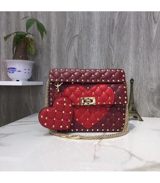 Valentino Original Lambskin Garavani Rhinestone Bag Red