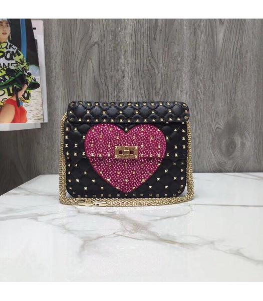 Valentino Original Lambskin Garavani Rhinestone Bag Black