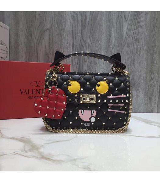 Valentino Original Lambskin Garavani Rockstud Spike Bag Black