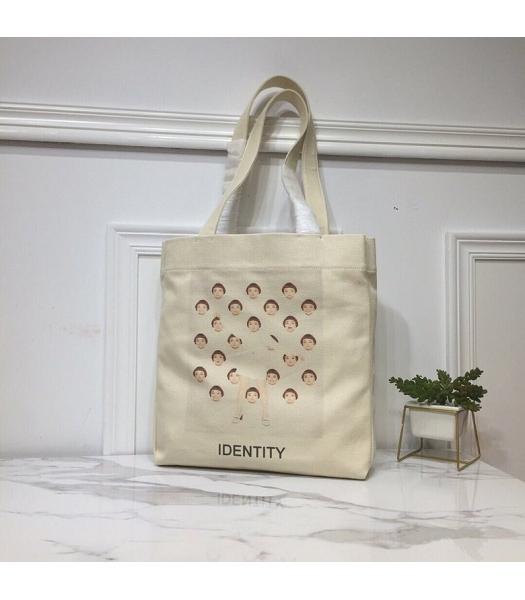 Valentino Original TKY Canvas Identity Printed Shopping Bag Beige