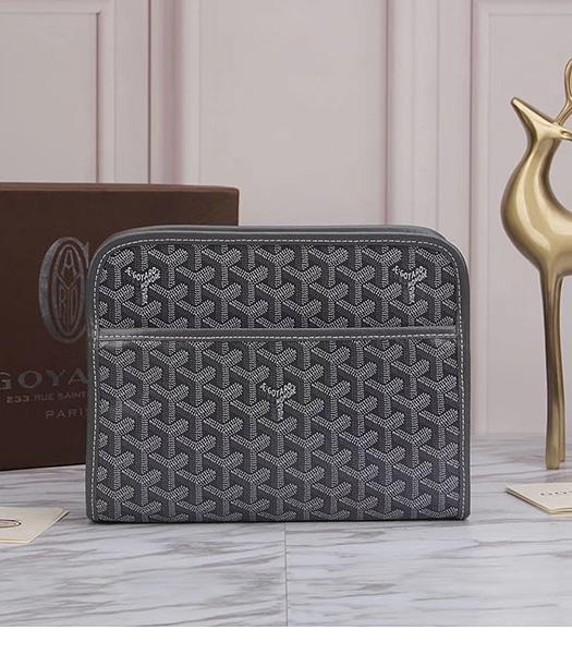 Goyard Original Zippy Cosmetic Bag Clutch Dark Grey