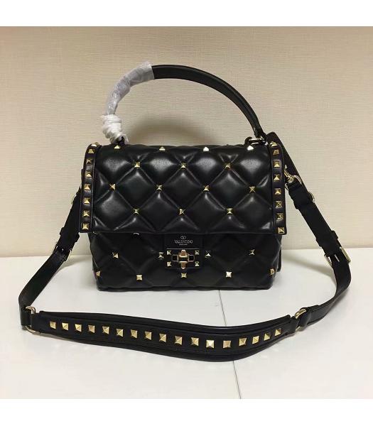 Valentino Garavani Candystud Original Leather Bag Black