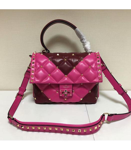 Valentino Garavani Candystud Original Leather Bag Rose Red