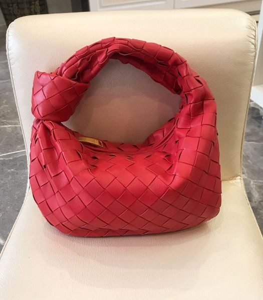 Bottega Veneta Jodie Red Imported Weave Leather Hobo Bag