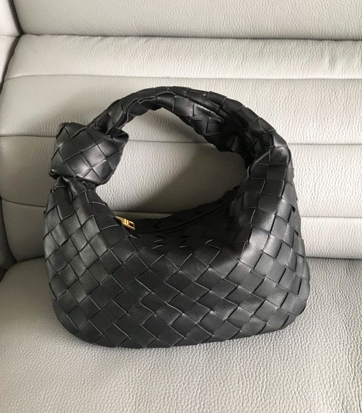 Bottega Veneta Jodie Black Imported Weave Leather Hobo Bag