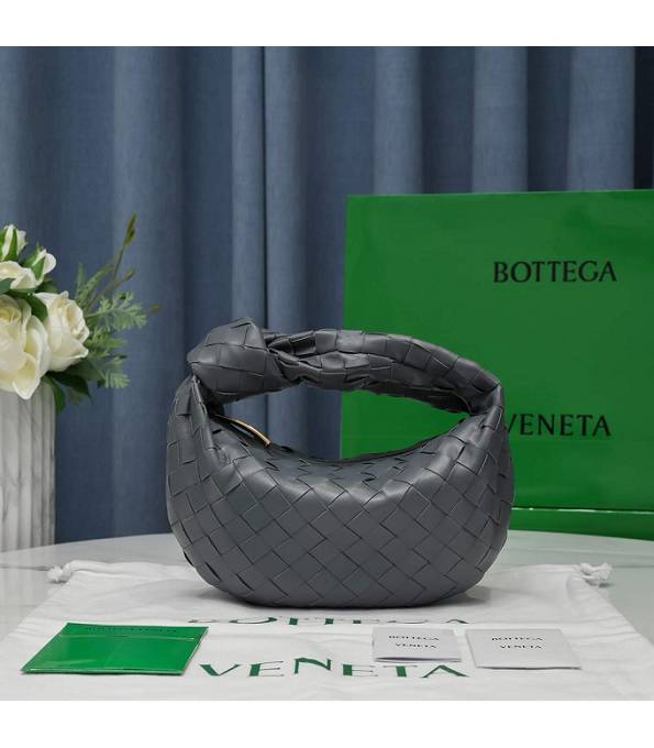 Bottega Veneta Jodie Grey Original Weave Lambskin Leather Mini Hobo Bag