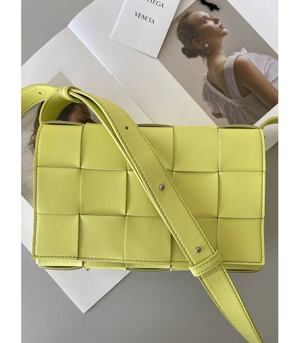 Bottega Veneta Egg Yellow Original Lambskin Leather Cassette Crossbody Bag