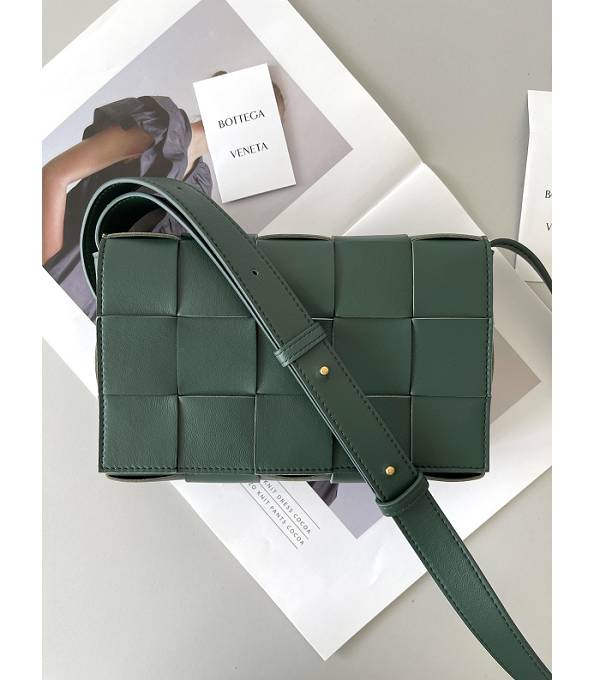 Bottega Veneta Dark Green Original Lambskin Leather Cassette Crossbody Bag