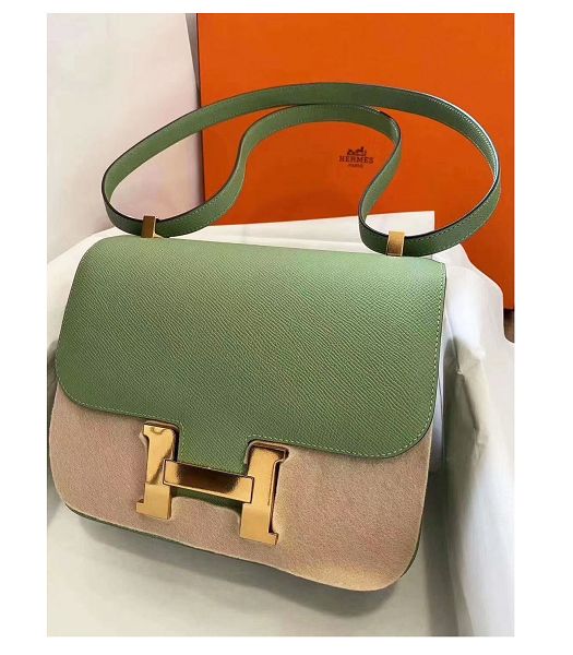 Hermes Constance 24cm Bag Apple Green Imported Swift Leather Golden Metal