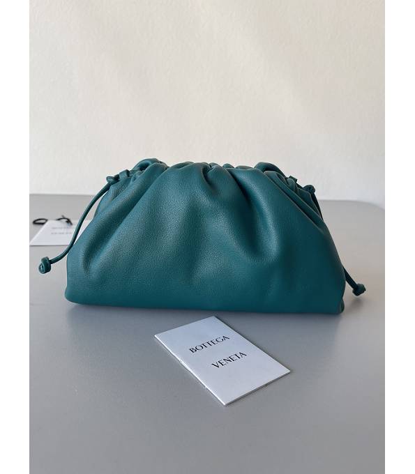 Bottega Veneta Cloud Peacock Blue Original Plain Calfskin Leather Mini Pouch