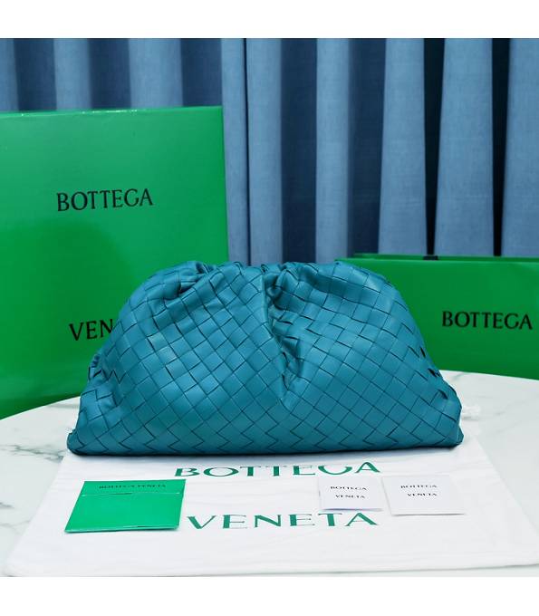 Bottega Veneta Cloud Peacock Blue Original Lambskin Leather Pouch