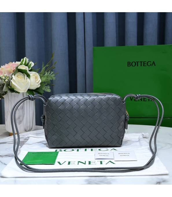 Bottega Veneta Loop Grey Original Calfskin Leather Medium Crossbody Bag