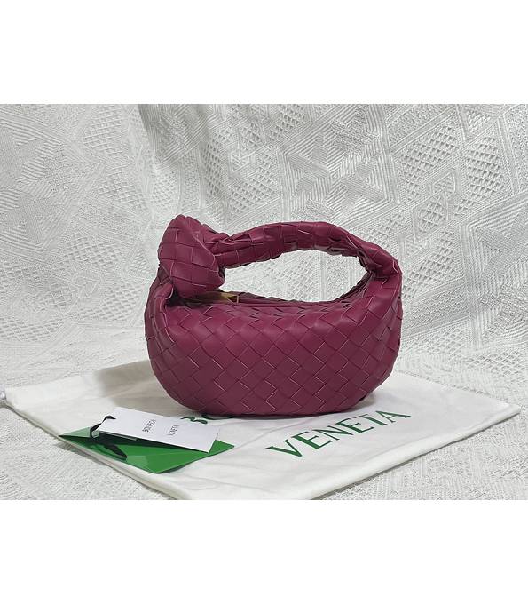 Bottega Veneta Jodie Fuchsia Original Weave Lambskin Leather Mini Hobo Bag