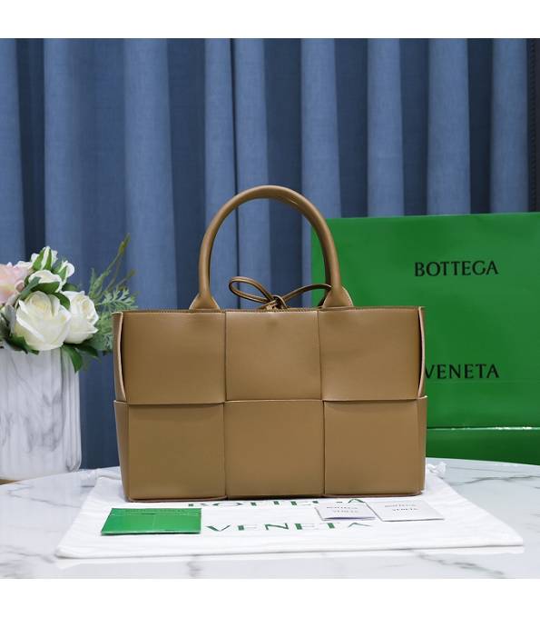 Bottega Veneta Brown Original Lambskin Leather Arco 30cm Tote Bag