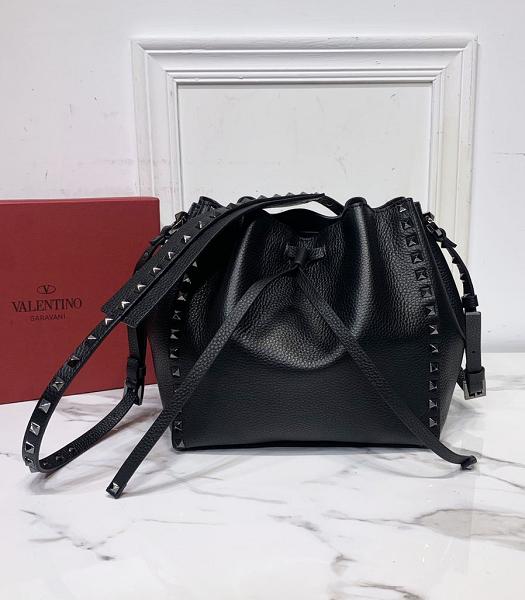 Valentino Garavani Rockstud Black Original Real Leather Shoulder Bag