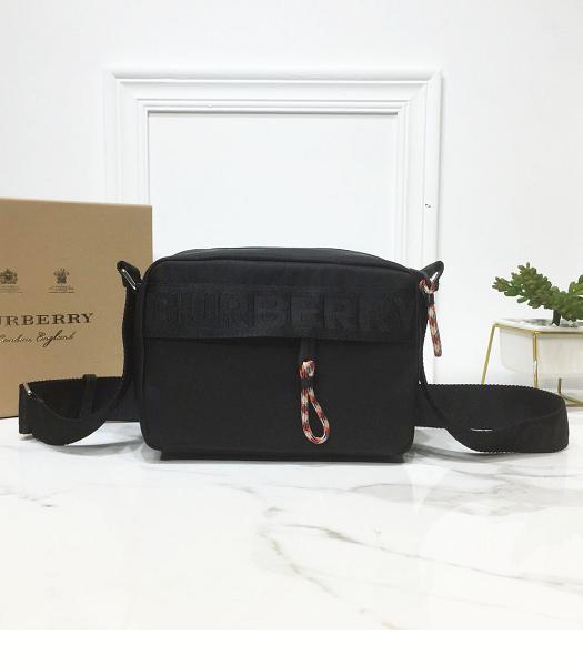 Burberry Logo Detail Black Nylon Crossbody Bag