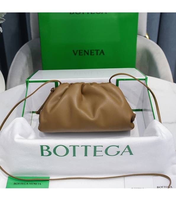 Bottega Veneta Cloud Light Brown Original Plain Calfskin Leather Mini Pouch