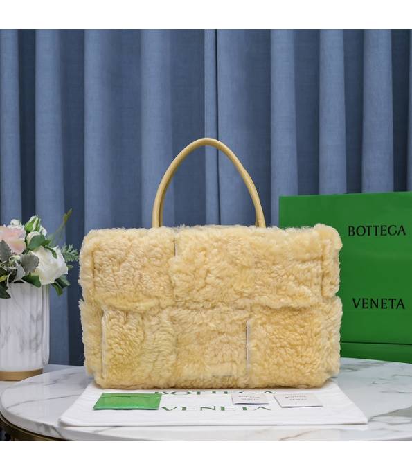 Bottega Veneta Apricot Original Shearling Leather Arco 35cm Tote Bag