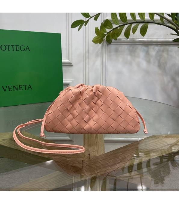 Bottega Veneta Cloud Lobster Pink Original Weave Lambskin Leather Mini Pouch