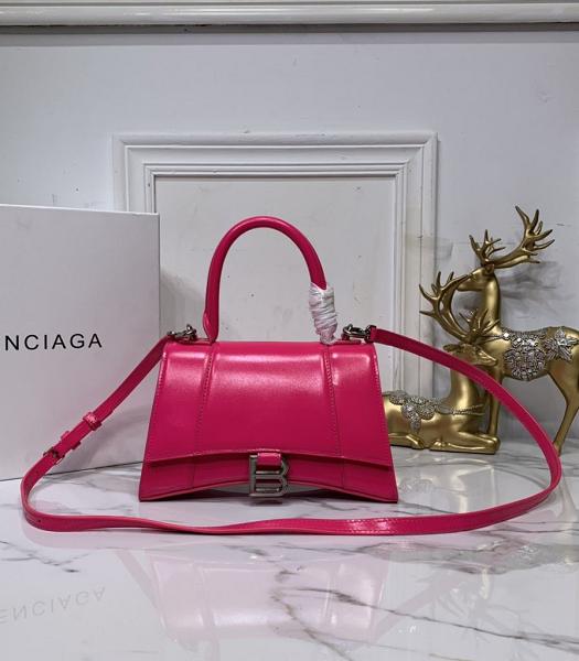 Balenciaga Fuchsia Plain Veins Real Leather 23cm Hourglass Bag