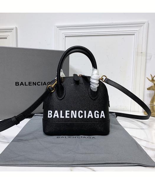 Balenciaga Ville Black Original Grained Real Leather 26cm Top Handle Bag