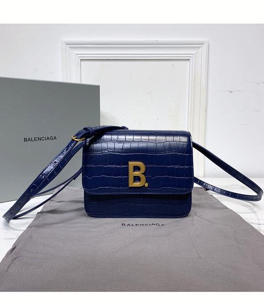 Balenciaga Blue Croc Veins Real Leather Small Dustbag