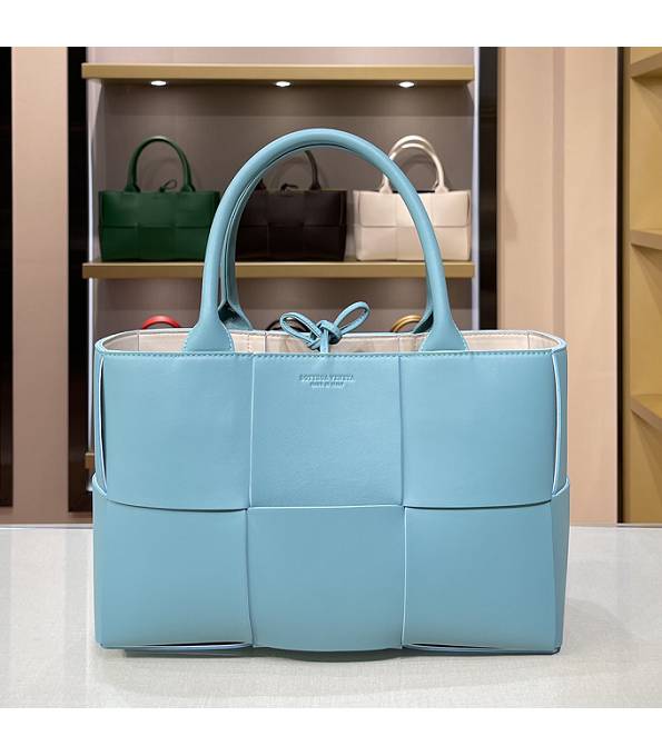 Bottega Veneta Light Blue Original Calfskin Leather Arco 35cm Tote Bag