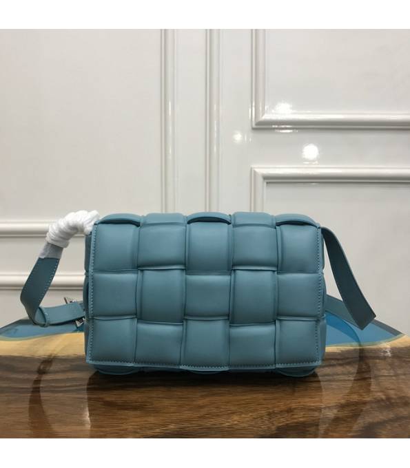 Bottega Veneta Cassette Haze Blue Original Lambskin Leather Golden Metal Pillow Bag