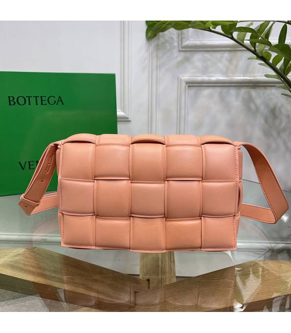 Bottega Veneta Cassette Nude Pink Original Lambskin Leather Golden Metal Pillow Bag