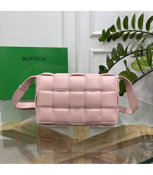 Bottega Veneta Cassette Light Pink Original Lambskin Leather Golden Metal Pillow Bag