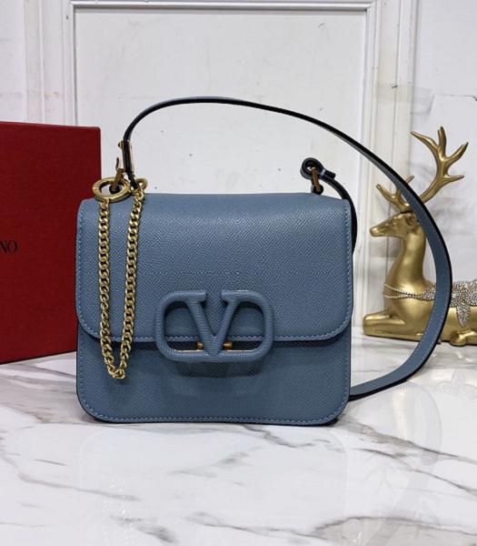 Valentino Garavani Vsling Light Blue Original Palm Veins Calfskin 18cm Box Bag