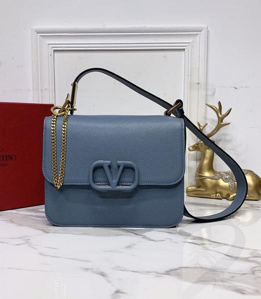 Valentino Garavani Vsling Light Blue Original Palm Veins Calfskin 22cm Box Bag