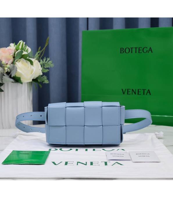 Bottega Veneta Cassette Lake Blue Original Lambskin Leather Belt Bag