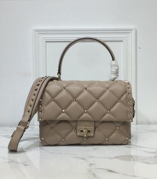 Valentino Apricot Original Lambskin Leather Tote Bag Golden Rivets