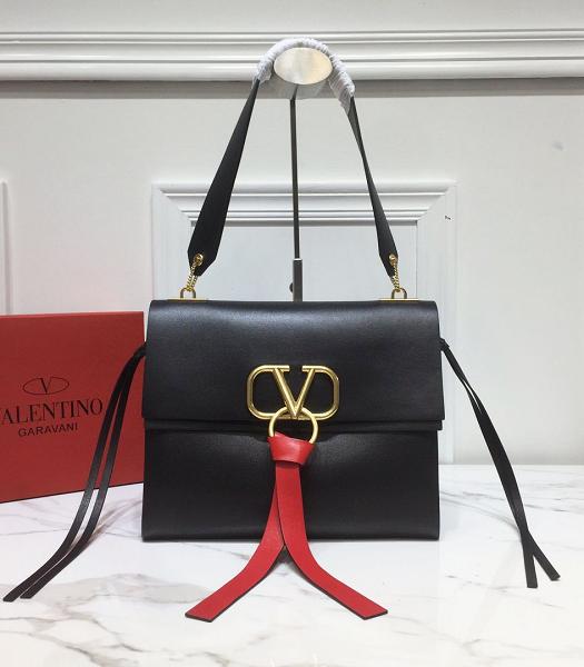 Valentino Garavani Vring Black Original Calfskin Shoulder Bag